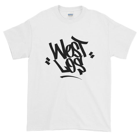 "West Los" Mens White T - Black Script
